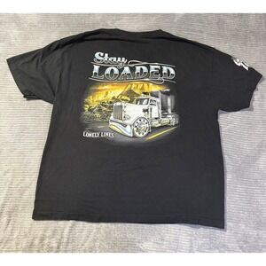 Men's Stay Loaded Trucker Tshirt. Black 2 Xl